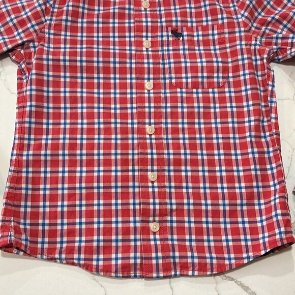 Abercrombie & Fitch | Boys Red Plaid Button Down Dress Shirt - Picture 4 of 8
